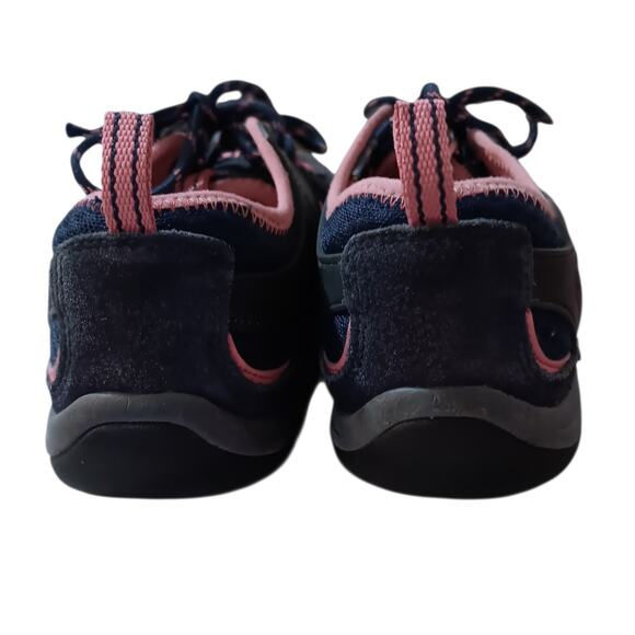 LANDS' END Cute‎ Sneakers 6.5 Blue Pink Suede Mesh Hiking Walking Comfort School - Picture 4 of 10